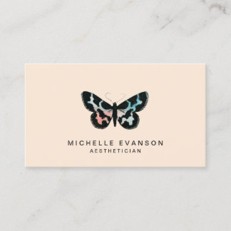 Tarjeta De Visita Elegante mariposa acuarela minimalista