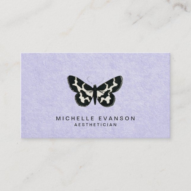 Tarjeta De Visita Elegante mariposa vintage Lavender Purple (Anverso)