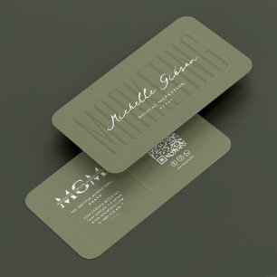 Tarjeta De Visita Elegante Marketing Mínimo Sage Profesional