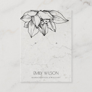 TARJETA DE VISITA ELEGANTE MÁRMOL LOTUS NEGRO SIMPLE VISTA DE GANANC