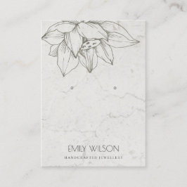 TARJETA DE VISITA ELEGANTE MÁRMOL SILVER LOTUS SIMPLE EARRING