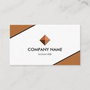 Tarjeta De Visita Elegante Marrón y Blanco de Marca