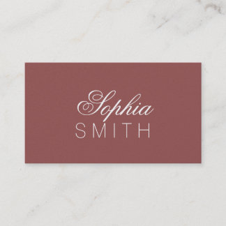 Tarjeta De Visita Elegante Marsala - Introduce tu nombre