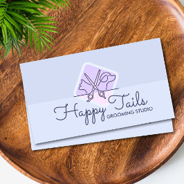Tarjeta De Visita Elegante Mascota Groomer Personalizable con logoti