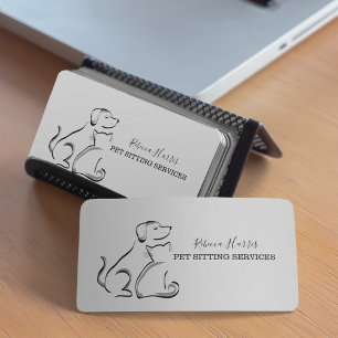 Tarjeta De Visita Elegante Mascota Sitting Services