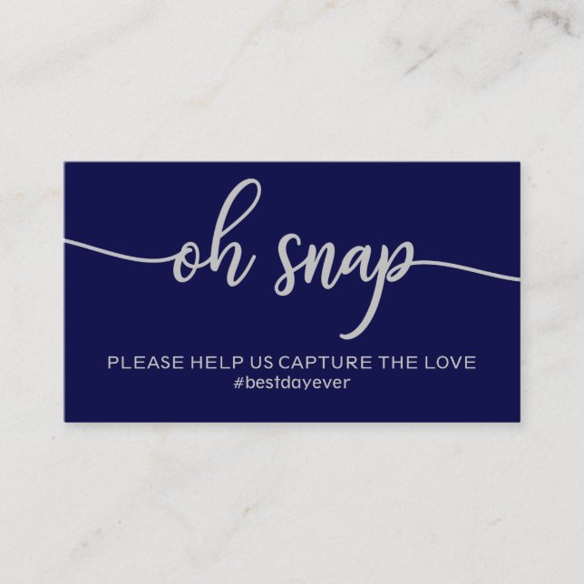 Tarjeta De Visita Elegante medalla azul de plata de la marina Oh eti (Anverso)