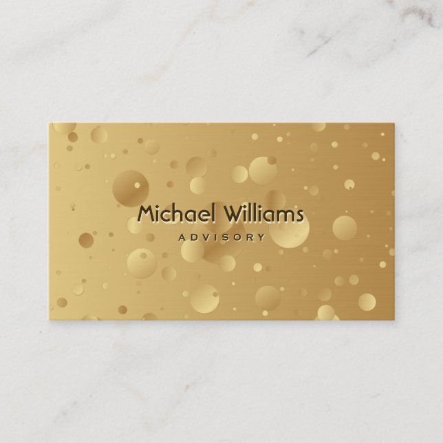 TARJETA DE VISITA ELEGANTE METAL ORO DORADO MODERNO SIMPLE (Anverso)