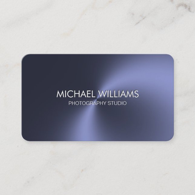 Tarjeta De Visita Elegante metal profesional blanco negro brillante (Anverso)