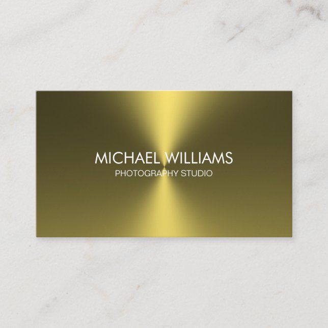 Tarjeta De Visita Elegante metal profesional blanco negro brillante (Anverso)