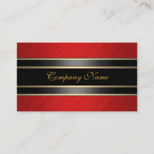 Tarjeta De Visita Elegante Metal Rojo Bronce Negro
