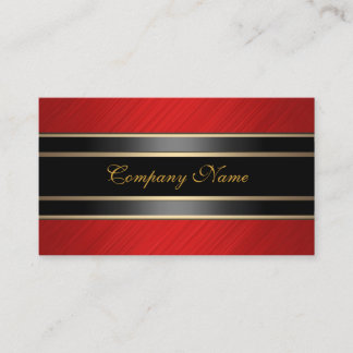 Tarjeta De Visita Elegante Metal Rojo Bronce Negro