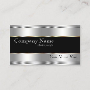 Tarjeta De Visita Elegante Metálico Profesional Corporativo Plata