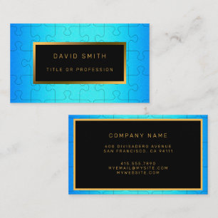 Tarjeta De Visita Elegante Metalizado azul real