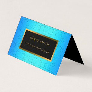 Tarjeta De Visita Elegante Metalizado azul real