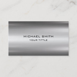 Tarjeta De Visita Elegante Metalizado profesional Plata moderna
