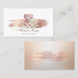Tarjeta De Visita Elegante Mezcla Moderna Batidor de Flores Panaderí