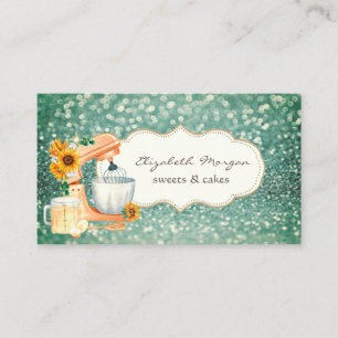 Tarjeta De Visita Elegante mezclador de girasoles Bokeh