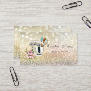 Tarjeta De Visita Elegante mezclador floral Bokeh