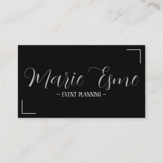 Tarjeta De Visita Elegante Minimal Moderno Negro Profesional 