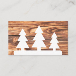 Tarjeta De Visita Elegante minimalista árboles blancos grano de made