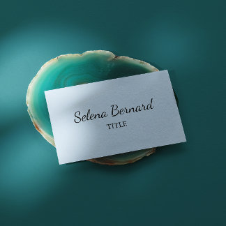 Tarjeta De Visita Elegante Minimalista Azul con Nombre en Letra Scri