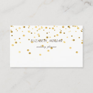 Tarjeta De Visita Elegante Minimalista con Estilo, Confeti de Oro Fa