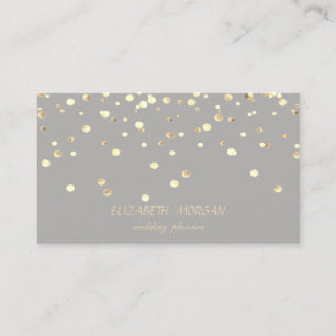 Tarjeta De Visita Elegante Minimalista con Estilo, Confeti Dorado Fa