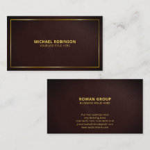 Elegante Minimalista Cuero Marrón Oscuro Marco Dor
