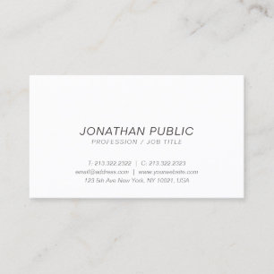 Tarjeta De Visita Elegante minimalista Cursiva blanca