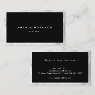 Tarjeta De Visita Elegante Minimalista de lujo Boutique Marble Blanc