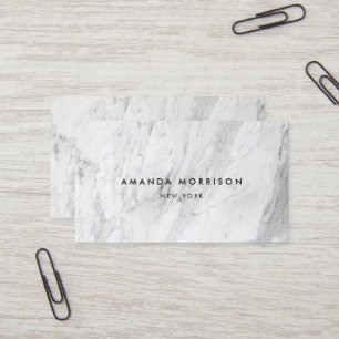 Tarjeta De Visita Elegante Minimalista de lujo Boutique Marble Blanc