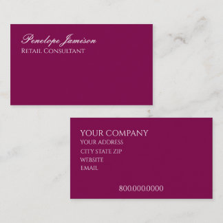 Tarjeta De Visita Elegante minimalista de vino