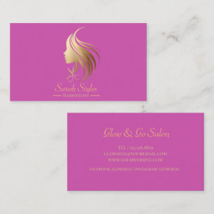 Tarjeta De Visita Elegante minimalista Hairstylista de oro oscuro