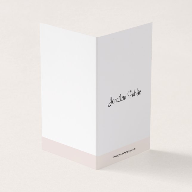 Tarjeta De Visita Elegante Minimalista manuscrito profesional (Exterior)