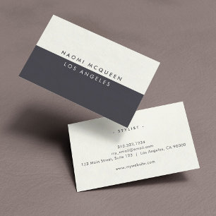 Tarjeta De Visita Elegante minimalista marfil gris simple