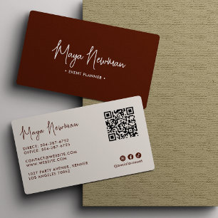 Tarjeta De Visita Elegante Minimalista Moderno Código QR Profesional