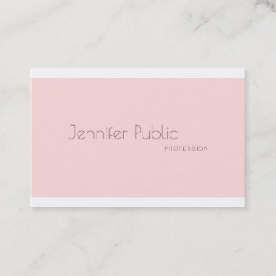 Tarjeta De Visita Elegante Minimalista moderno de moda Rubor Pink