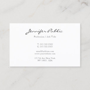 Tarjeta De Visita Elegante Minimalista Moderno Nombre Caligrafía Ten