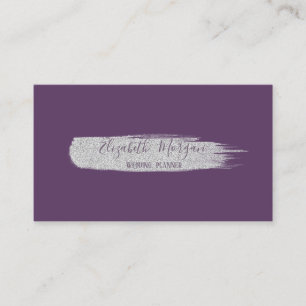 Tarjeta De Visita Elegante Minimalista moderno, pincel plateado