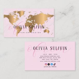 Tarjeta De Visita Elegante Minimalista Moderno Profesional VIAJES