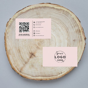 Tarjeta De Visita Elegante Minimalista Moderno Rosa Rubor Profesiona
