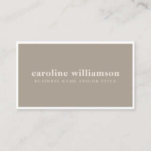 Tarjeta De Visita Elegante Minimalista Moderno Rústico Taupe Simple