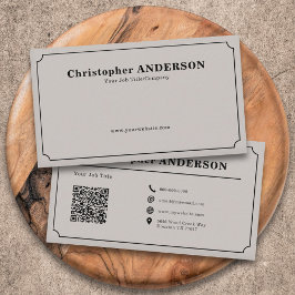 Tarjeta De Visita Elegante, minimalista, negro y beige