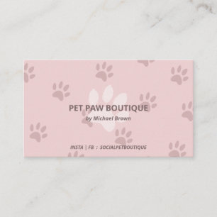 Tarjeta De Visita Elegante minimalista patas de mascotas perro gato