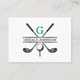 Tarjeta De Visita Elegante Minimalista Personalizada Golf Monograma
