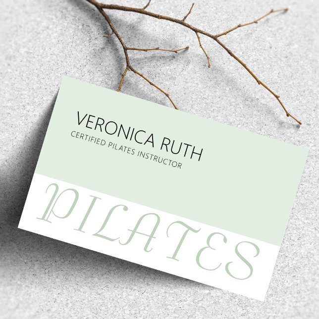 Tarjeta De Visita Elegante Minimalista Pilates Mint Green (Subido por el creador)