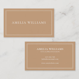 Tarjeta De Visita Elegante Minimalista Profesional Color Bronceado