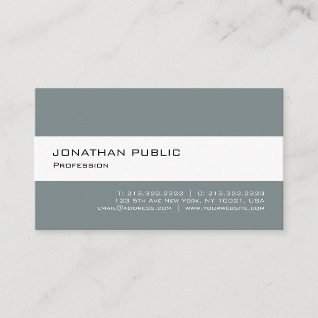 Tarjeta De Visita Elegante Minimalista profesional moderno brillante (Anverso)