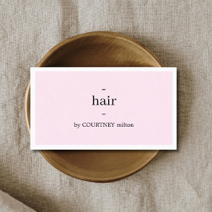 Tarjeta De Visita Elegante minimalista Rosa claro de peinado blanco