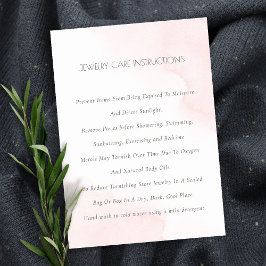 Tarjeta De Visita Elegante minimo cuidado de joyas color rosa Rubor